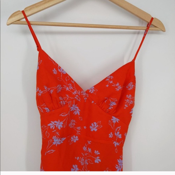 Nicholas Red Triangle Top Silk Slip Dress Size 2 - Picture 5 of 9